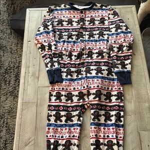 Lazy One Festive one piece Gingerbread Print Pajama Set